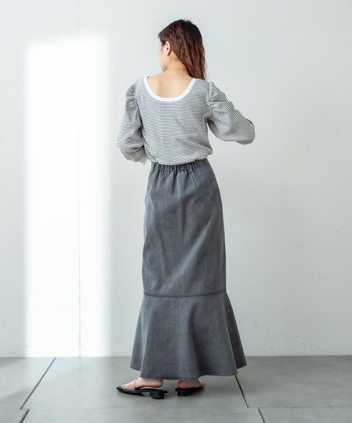 mystic（ミスティック）の「ランダムリブパフプルオーバー（Tシャツ/カットソー・レディース・ブラック/ベージュ/オフホワイト/ピンク/ブラック系その他/イエロー系その他・FREE）」の18枚目の写真