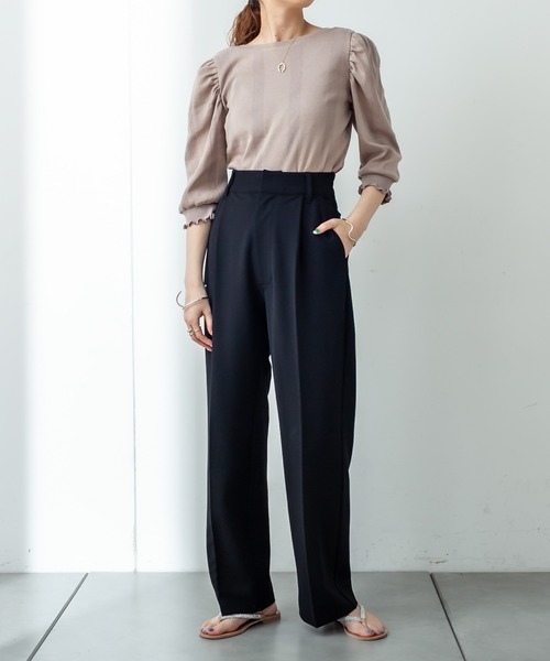 mystic（ミスティック）の「ランダムリブパフプルオーバー（Tシャツ/カットソー・レディース・ブラック/ベージュ/オフホワイト/ピンク/ブラック系その他/イエロー系その他・FREE）」の13枚目の写真