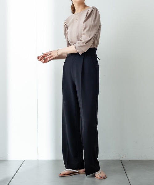 mystic（ミスティック）の「ランダムリブパフプルオーバー（Tシャツ/カットソー・レディース・ブラック/ベージュ/オフホワイト/ピンク/ブラック系その他/イエロー系その他・FREE）」の8枚目の写真