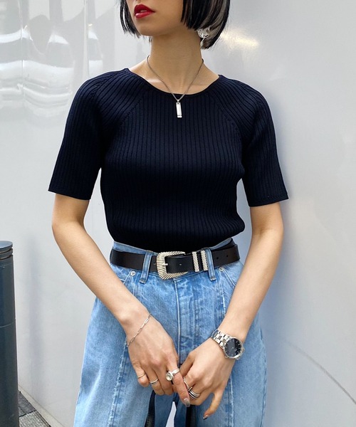 PAGEBOY（ページボーイ）の「ワイドリブニットショートスリーブ