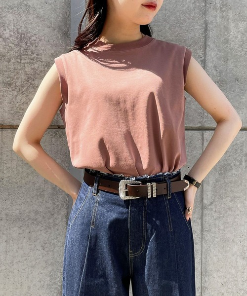 PAGEBOY（ページボーイ）の「クラシックノースリ（Tシャツ/カットソー・レディース・ブラック/パープル/オフホワイト/ブラウン系その他/ベージュ系その他2・FREE）」の3枚目の写真