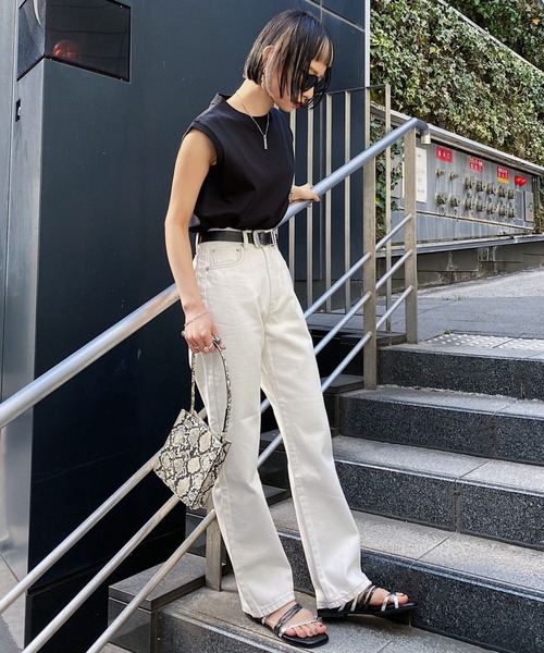 PAGEBOY（ページボーイ）の「クラシックノースリ（Tシャツ/カットソー・レディース・ブラック/パープル/オフホワイト/ブラウン系その他/ベージュ系その他2・FREE）」の6枚目の写真