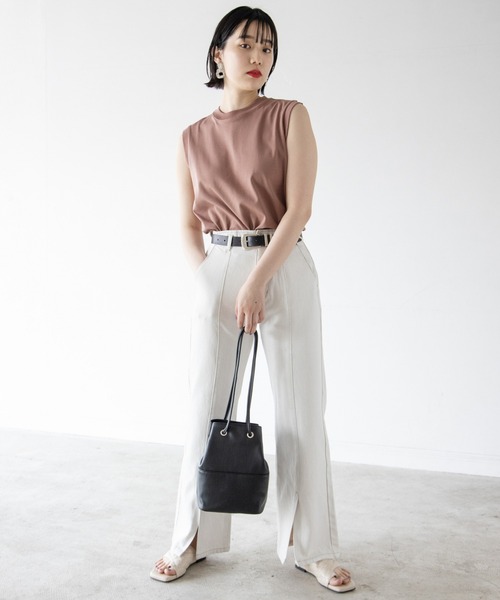 PAGEBOY（ページボーイ）の「クラシックノースリ（Tシャツ/カットソー・レディース・ブラック/パープル/オフホワイト/ブラウン系その他/ベージュ系その他2・FREE）」の9枚目の写真