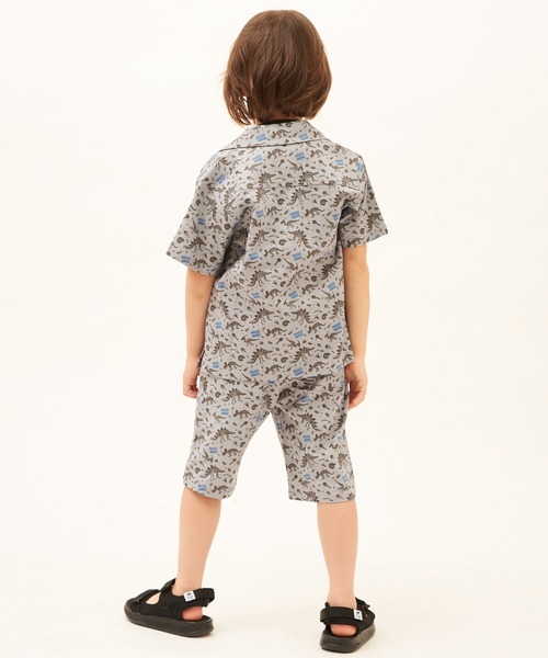 RUGGEDWORKS（ラゲッドワークス）の「麻レーヨン　半袖開襟シャツ（セットアップ可）（シャツ/ブラウス・キッズ・ライトグレー/カーキ・110/100/120/140/150/130/90）」の9枚目の写真