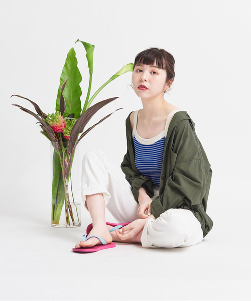 CHILD WOMAN（チャイルドウーマン）の「連シルフライスピンボーダーキャミソール（キャミソール・レディース・レッド/ブルー/ブラック・FREE）」の3枚目の写真