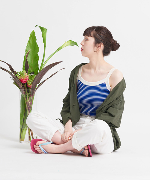 CHILD WOMAN（チャイルドウーマン）の「連シルフライスピンボーダーキャミソール（キャミソール・レディース・レッド/ブルー/ブラック・FREE）」の6枚目の写真