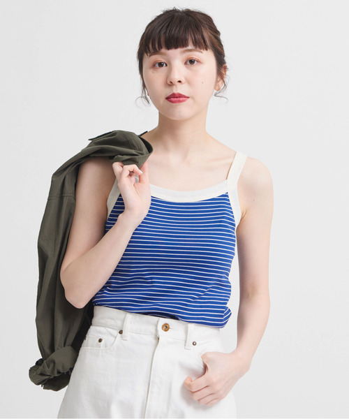 CHILD WOMAN（チャイルドウーマン）の「連シルフライスピンボーダーキャミソール（キャミソール・レディース・レッド/ブルー/ブラック・FREE）」の4枚目の写真