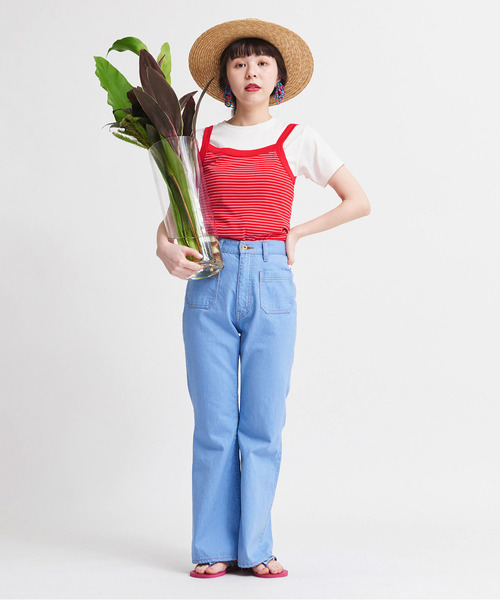 CHILD WOMAN（チャイルドウーマン）の「連シルフライスピンボーダーキャミソール（キャミソール・レディース・レッド/ブルー/ブラック・FREE）」の14枚目の写真