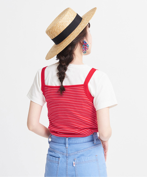 CHILD WOMAN（チャイルドウーマン）の「連シルフライスピンボーダーキャミソール（キャミソール・レディース・レッド/ブルー/ブラック・FREE）」の11枚目の写真
