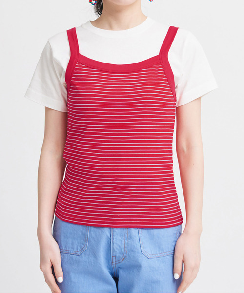 CHILD WOMAN（チャイルドウーマン）の「連シルフライスピンボーダーキャミソール（キャミソール・レディース・レッド/ブルー/ブラック・FREE）」の15枚目の写真