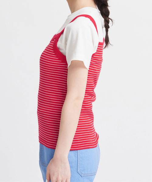 CHILD WOMAN（チャイルドウーマン）の「連シルフライスピンボーダーキャミソール（キャミソール・レディース・レッド/ブルー/ブラック・FREE）」の16枚目の写真