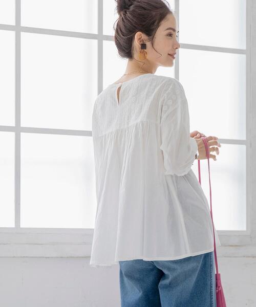 coen（コーエン）の「ギャザーレースブラウス（シャツ/ブラウス・レディース・オフホワイト/ブラック/ライム・MEDIUM/LARGE）」の13枚目の写真