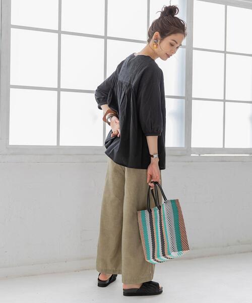 coen（コーエン）の「ギャザーレースブラウス（シャツ/ブラウス・レディース・オフホワイト/ブラック/ライム・MEDIUM/LARGE）」の22枚目の写真