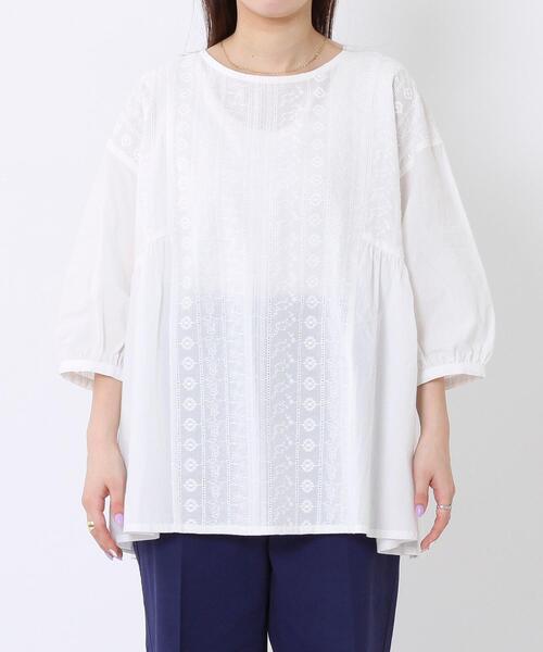 coen（コーエン）の「ギャザーレースブラウス（シャツ/ブラウス・レディース・オフホワイト/ブラック/ライム・MEDIUM/LARGE）」の11枚目の写真