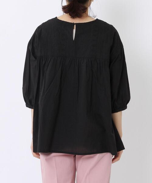 coen（コーエン）の「ギャザーレースブラウス（シャツ/ブラウス・レディース・オフホワイト/ブラック/ライム・MEDIUM/LARGE）」の6枚目の写真
