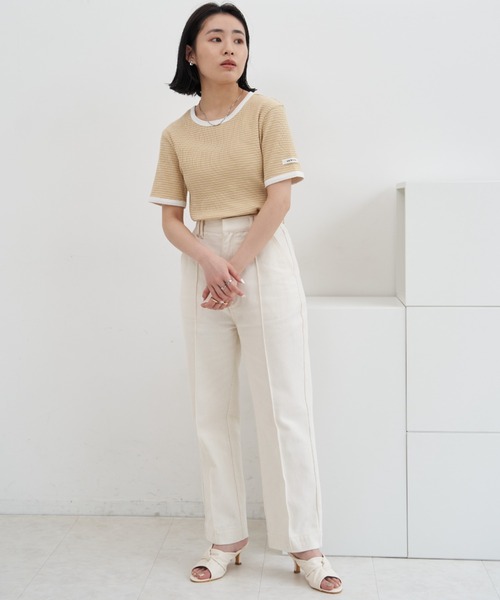 ハーフボーダーリンガーT（Tシャツ/カットソー）｜VANNIE U