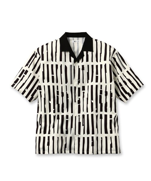 tk.TAKEO KIKUCHI（ティーケータケオキクチ）の「◆ハンドペインティングストライプシャツ（シャツ/ブラウス・メンズ・ライトグリーン系/ホワイト系5/ベージュ系4・02/03）」の4枚目の写真