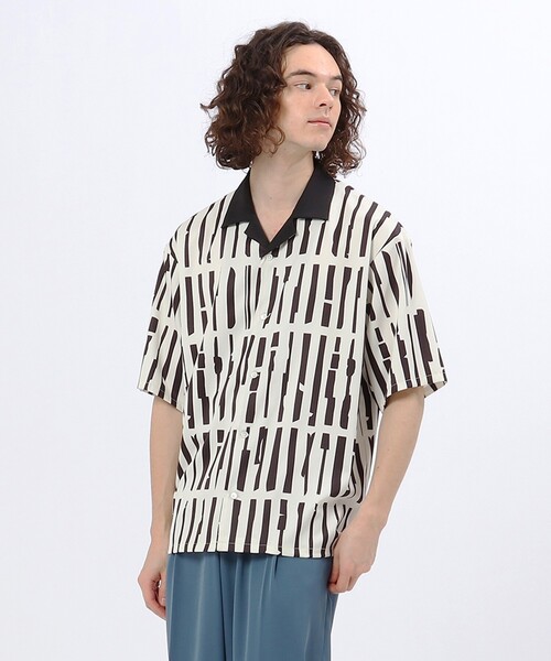 tk.TAKEO KIKUCHI（ティーケータケオキクチ）の「◆ハンドペインティングストライプシャツ（シャツ/ブラウス・メンズ・ライトグリーン系/ホワイト系5/ベージュ系4・02/03）」の8枚目の写真