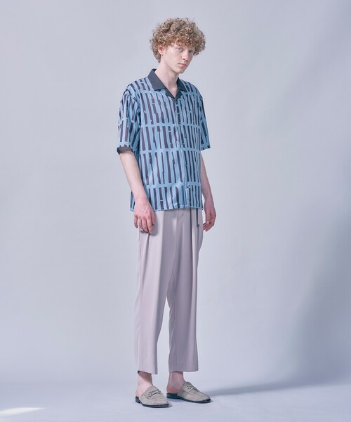 tk.TAKEO KIKUCHI（ティーケータケオキクチ）の「◆ハンドペインティングストライプシャツ（シャツ/ブラウス・メンズ・ライトグリーン系/ホワイト系5/ベージュ系4・02/03）」の9枚目の写真