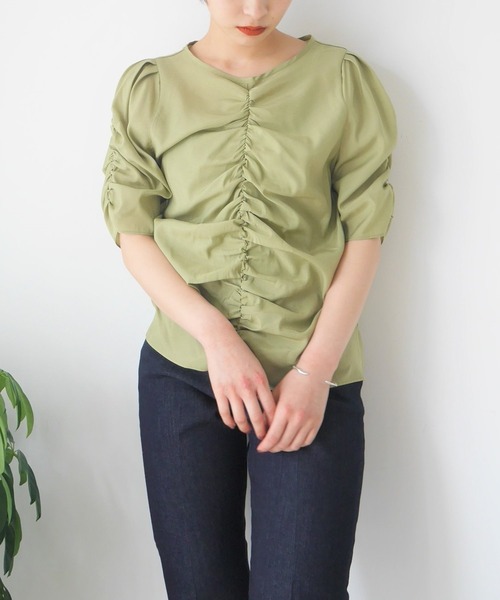 LADYMADE（レディメイド）の「フロントギャザーパワショルブラウス