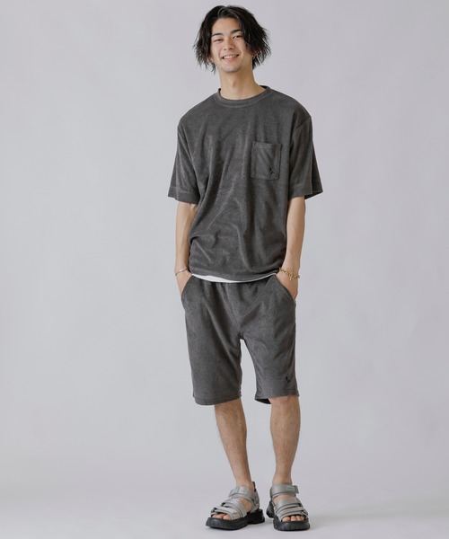 London Denim（ロンドンデニム）の「サマーパイル リラックス イージー ショーツ セットアップ対応可（その他パンツ・メンズ・ブラック/スモークピンク/ホワイト/ネイビー/ベージュ/グレー・48/50）」の11枚目の写真