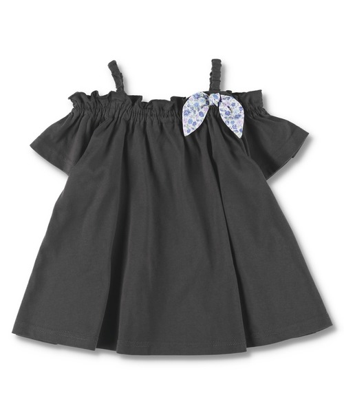 BRANSHES（ブランシェス）の「オフショルダーチュニック（チュニック・キッズ・チャコールグレー/サーモンピンク・90cm/110cm/100cm/120cm/130cm/140cm/150cm）」の13枚目の写真