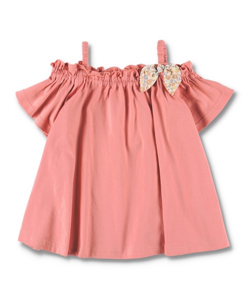 BRANSHES（ブランシェス）の「オフショルダーチュニック（チュニック・キッズ・チャコールグレー/サーモンピンク・90cm/110cm/100cm/120cm/130cm/140cm/150cm）」の18枚目の写真