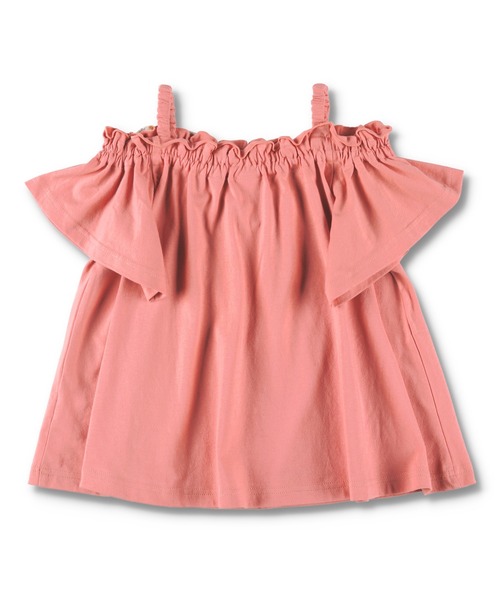 BRANSHES（ブランシェス）の「オフショルダーチュニック（チュニック・キッズ・チャコールグレー/サーモンピンク・90cm/110cm/100cm/120cm/130cm/140cm/150cm）」の14枚目の写真