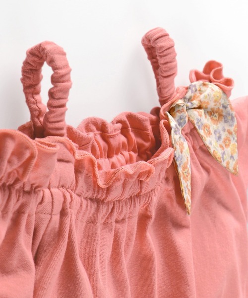 BRANSHES（ブランシェス）の「オフショルダーチュニック（チュニック・キッズ・チャコールグレー/サーモンピンク・90cm/110cm/100cm/120cm/130cm/140cm/150cm）」の22枚目の写真