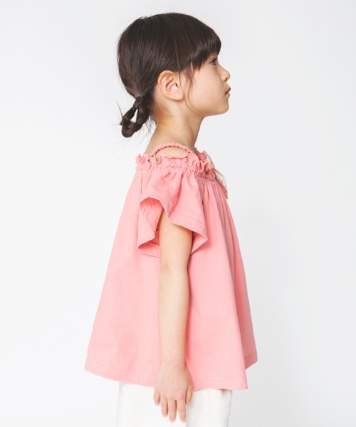 BRANSHES（ブランシェス）の「オフショルダーチュニック（チュニック・キッズ・チャコールグレー/サーモンピンク・90cm/110cm/100cm/120cm/130cm/140cm/150cm）」の12枚目の写真