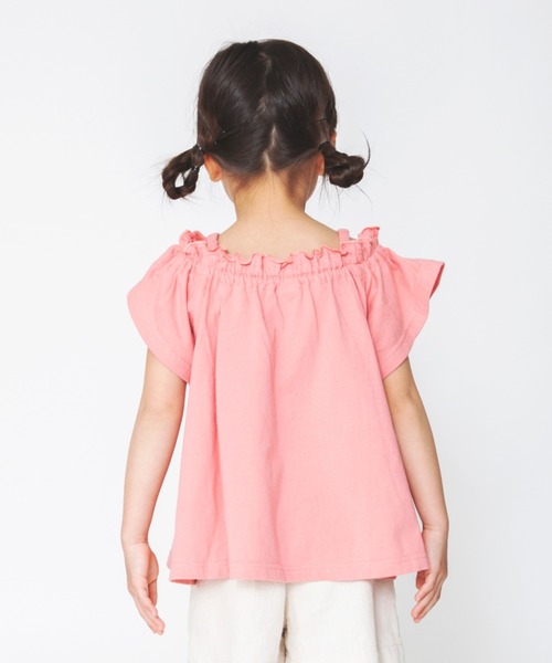 BRANSHES（ブランシェス）の「オフショルダーチュニック（チュニック・キッズ・チャコールグレー/サーモンピンク・90cm/110cm/100cm/120cm/130cm/140cm/150cm）」の20枚目の写真