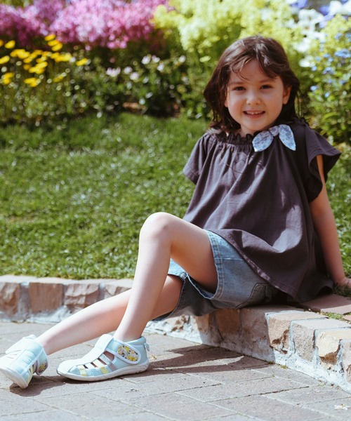 BRANSHES（ブランシェス）の「オフショルダーチュニック（チュニック・キッズ・チャコールグレー/サーモンピンク・90cm/110cm/100cm/120cm/130cm/140cm/150cm）」の3枚目の写真