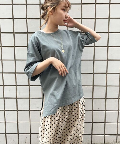 fredy emue（フレディエミュ）の「BIG T-SHIRT（ビッグTシャツ）（Tシャツ/カットソー・レディース・チャコールグレー/オフホワイト/ピンク/グリーン・38）」の21枚目の写真