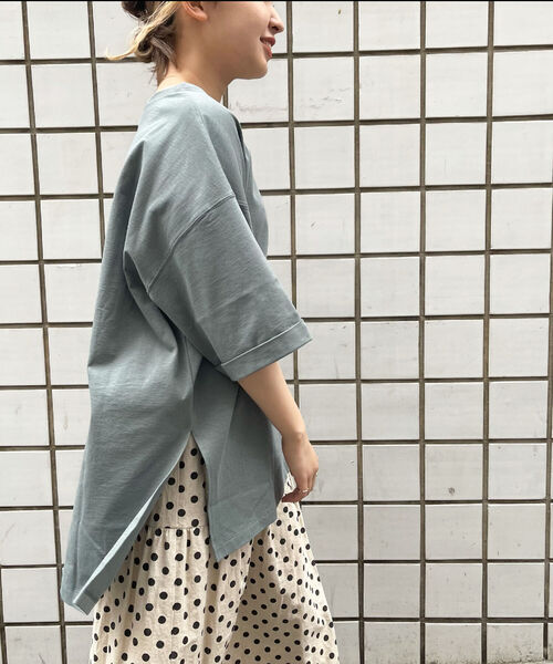 fredy emue（フレディエミュ）の「BIG T-SHIRT（ビッグTシャツ）（Tシャツ/カットソー・レディース・チャコールグレー/オフホワイト/ピンク/グリーン・38）」の9枚目の写真