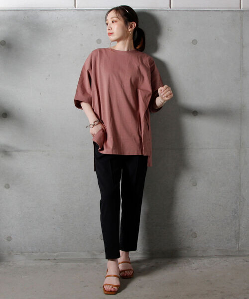 fredy emue（フレディエミュ）の「BIG T-SHIRT（ビッグTシャツ）（Tシャツ/カットソー・レディース・チャコールグレー/オフホワイト/ピンク/グリーン・38）」の14枚目の写真