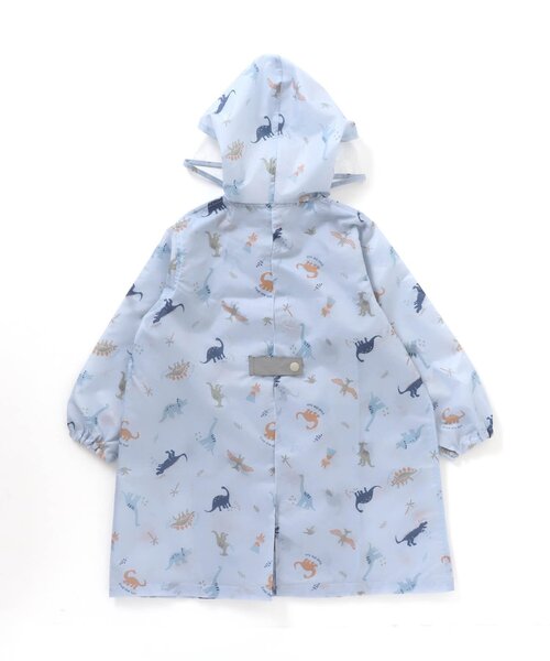 apres les cours(アプレレクール)の「■きょうりゅう柄ランドコート(レインコート/ポンチョ・キッズ・アイボリー/サックスブルー・130/100/110/120)」の7枚目の写真