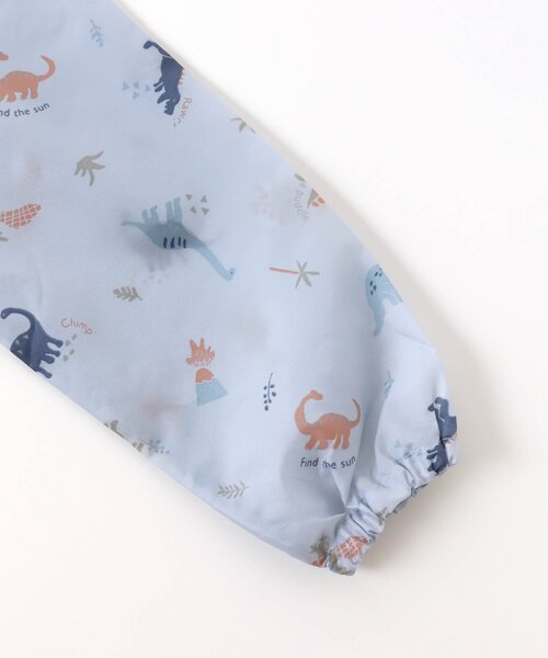 apres les cours(アプレレクール)の「■きょうりゅう柄ランドコート(レインコート/ポンチョ・キッズ・アイボリー/サックスブルー・130/100/110/120)」の3枚目の写真