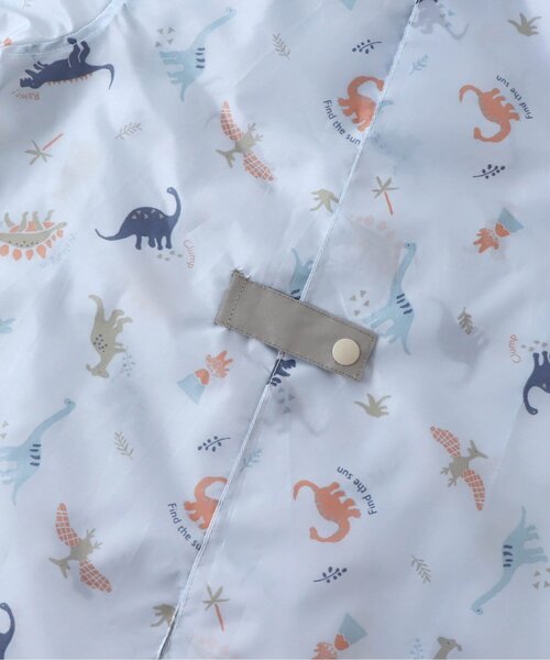 apres les cours(アプレレクール)の「■きょうりゅう柄ランドコート(レインコート/ポンチョ・キッズ・アイボリー/サックスブルー・130/100/110/120)」の5枚目の写真