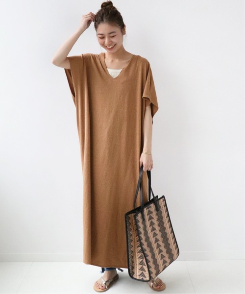 CAL．Berries（カルベリーズ）の「●【CAL.Berries / カルベリーズ】*Relume TRIBLEND V/N OP：別注ワンピース◆（ワンピース・レディース・ブラウン/ブラック/ライトグレー・FREE）」の4枚目の写真