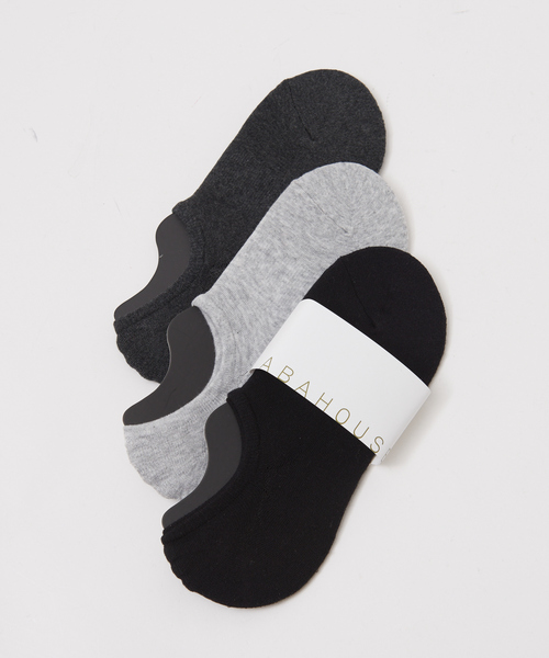 ABAHOUSE（アバハウス）の「3パック 無地 シューイン ソックス（ソックス/靴下・メンズ・アイボリー/ネイビー/チャコールグレー/ブラック・フリー）」の4枚目の写真