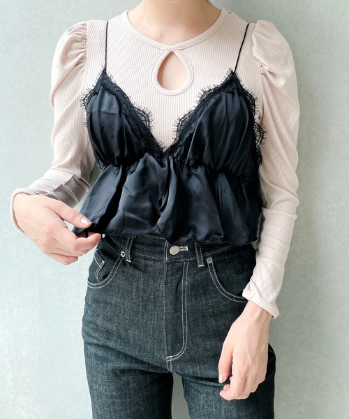 Lillilly リルリリー の サテンランジェリーキャミトップス キャミソール Wear