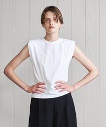 H　BEAUTY&YOUTH UNITED ARROWS | ＜H＞SHOULDER PAD COTTON NO SLEEVE TOP/カットソー(Tシャツ/カットソー)