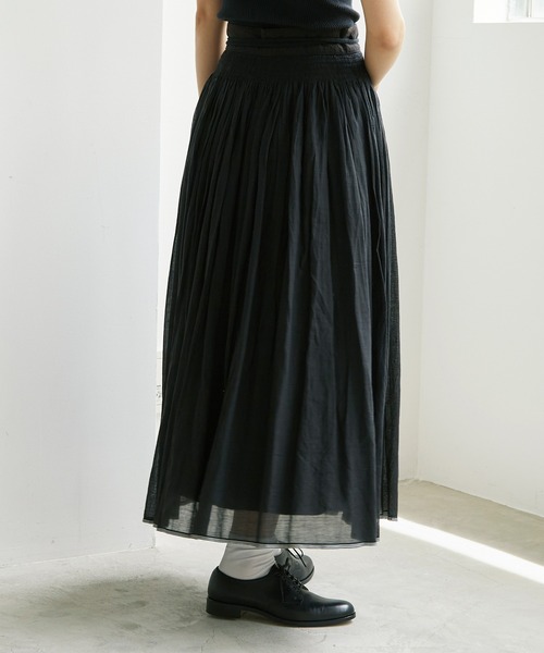 cardo fabrica（カルドファブリカ）の「._◇インドカディシャーリングラップスカート（スカート・レディース・ブラック/キナリ・FREE）」の6枚目の写真