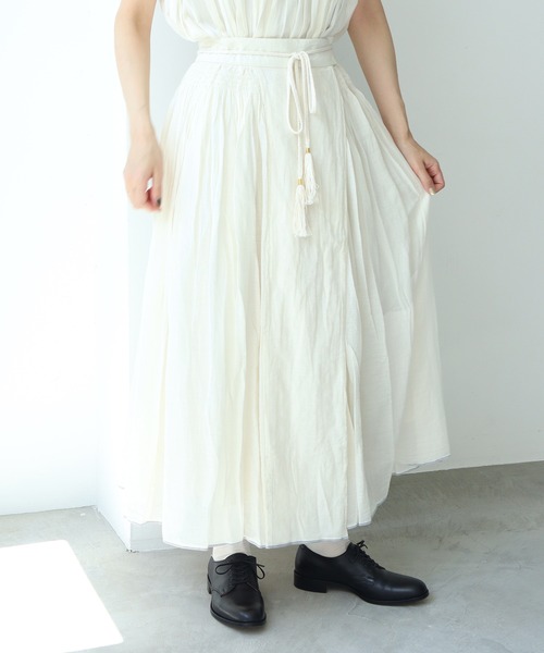 cardo fabrica（カルドファブリカ）の「._◇インドカディシャーリングラップスカート（スカート・レディース・ブラック/キナリ・FREE）」の21枚目の写真