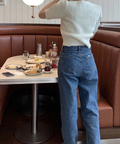 emi+（エミプラス）の「5分袖リブサマーニットプルオーバー（Tシャツ/カットソー・レディース・ネイビー/ピンク/グリーン/アイボリー・FREE）」の5枚目の写真