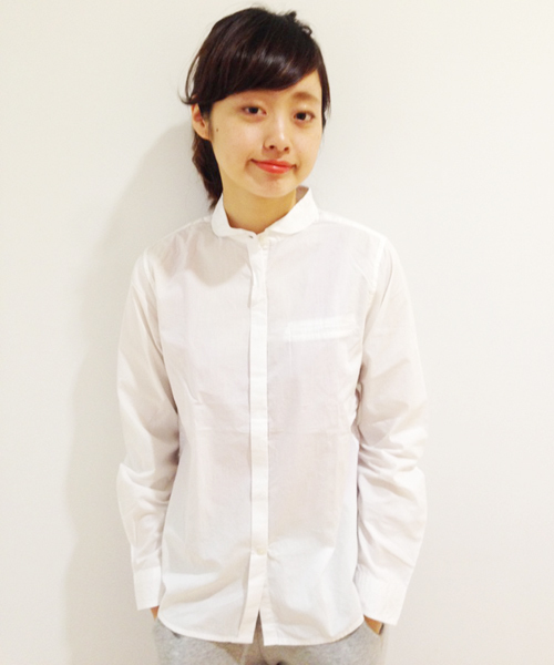 Kastane（カスタネ）の「【Kastane】ブロードラウンド前ボタンシャツ（シャツ/ブラウス・レディース・ホワイト/ブルー・FREE）」の2枚目の写真