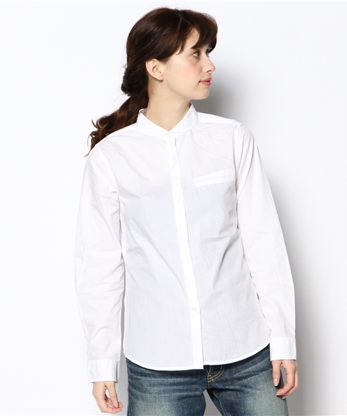 Kastane（カスタネ）の「【Kastane】ブロードラウンド前ボタンシャツ（シャツ/ブラウス・レディース・ホワイト/ブルー・FREE）」の12枚目の写真