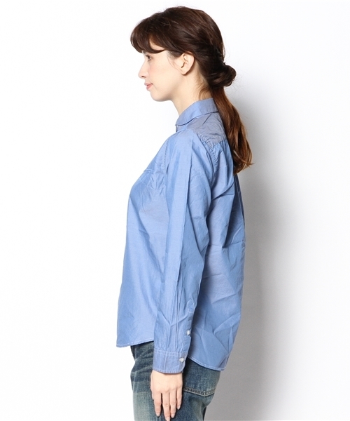 Kastane（カスタネ）の「【Kastane】ブロードラウンド前ボタンシャツ（シャツ/ブラウス・レディース・ホワイト/ブルー・FREE）」の8枚目の写真