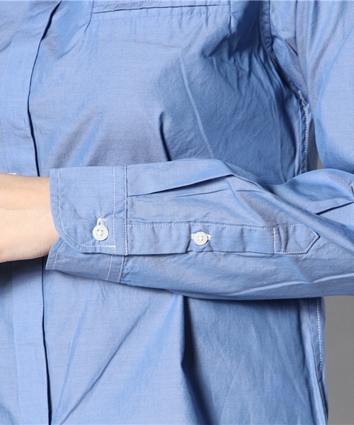 Kastane（カスタネ）の「【Kastane】ブロードラウンド前ボタンシャツ（シャツ/ブラウス・レディース・ホワイト/ブルー・FREE）」の3枚目の写真