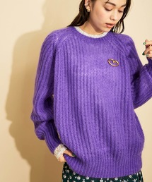 MADEMOISELLE ROPE' | KIDモヘアクルーネックニットプルオーバー(ニット/セーター)